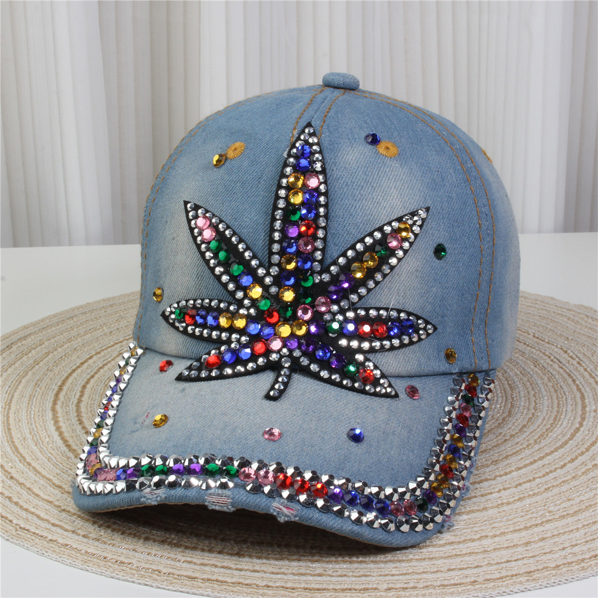 Wholesale British Denim Diamond Casual Baseball Cap